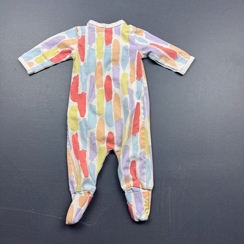 Monica + Andy Footed One Piece Baby 0-3M Organic Cotton Colorful Long Sleeve - Picture 5 of 6